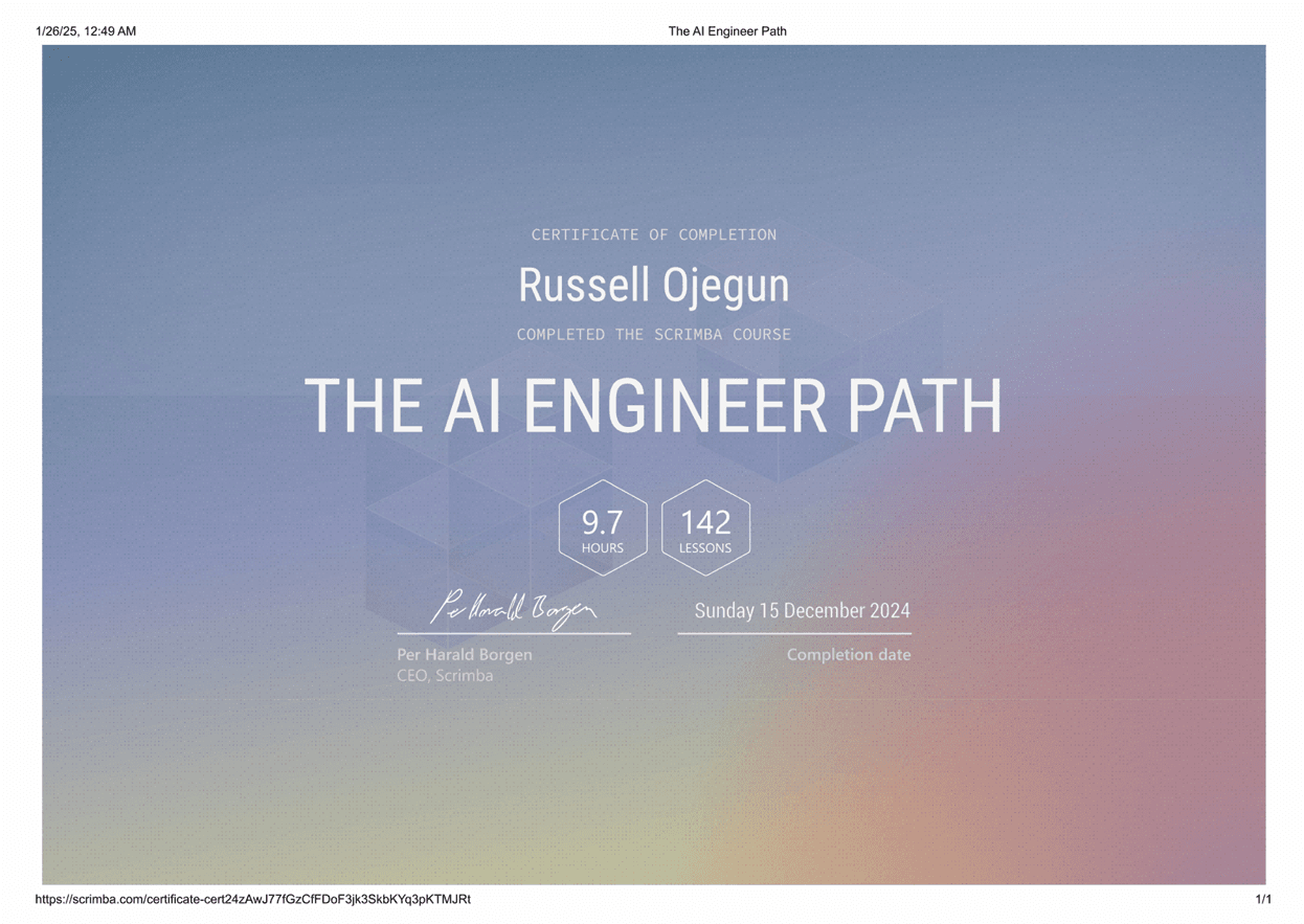 Scrimba 2025 - AI Engineer Path