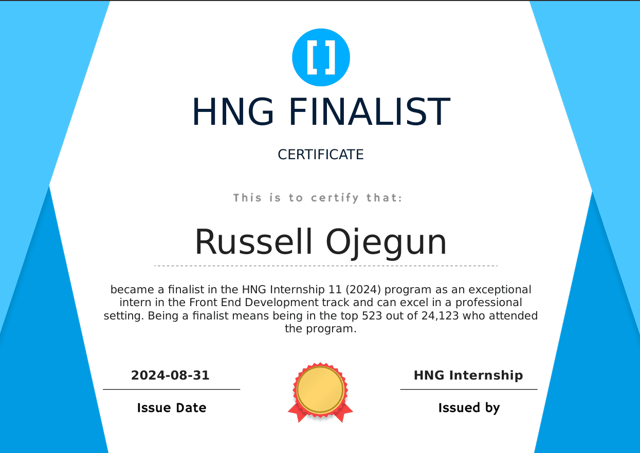 HNG 2024 - Frontend Internship